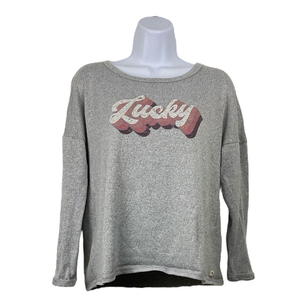 Vintage Lucky Brand Womens Long Sleeve Tee Shirt Size M Retro Grunge Lightweight
